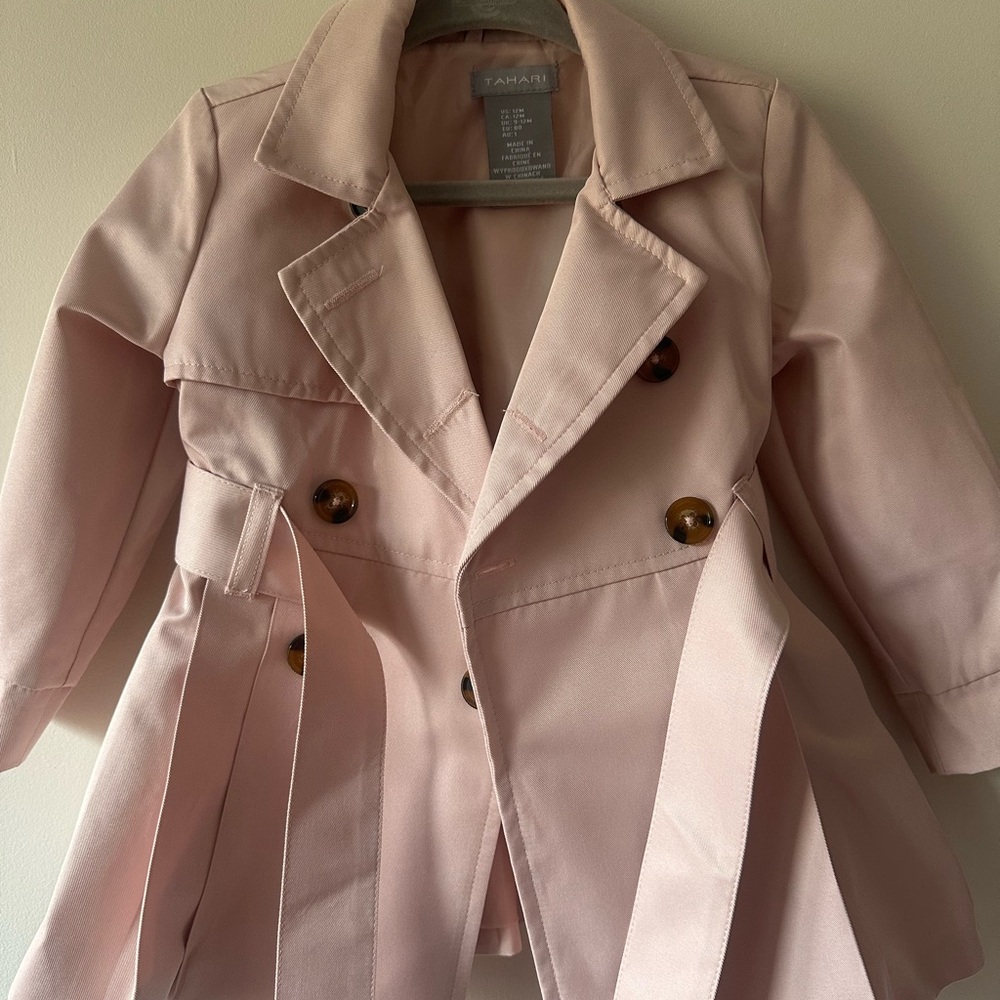 Light pink Tahari trench coat
